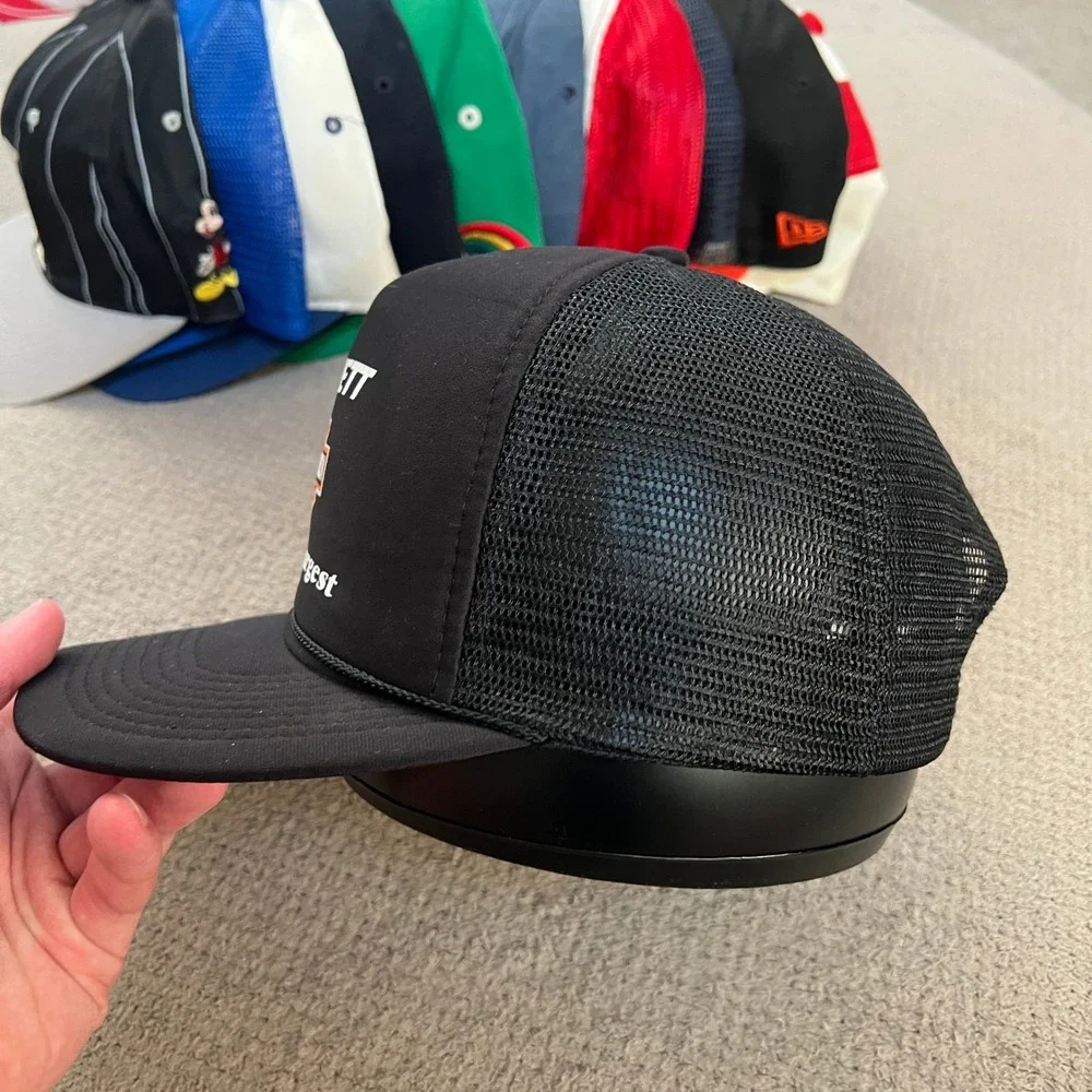 Vintage 1980s‎ Barnett Harley-Davidson Trucker Hat Black Mesh Snapback OSFA